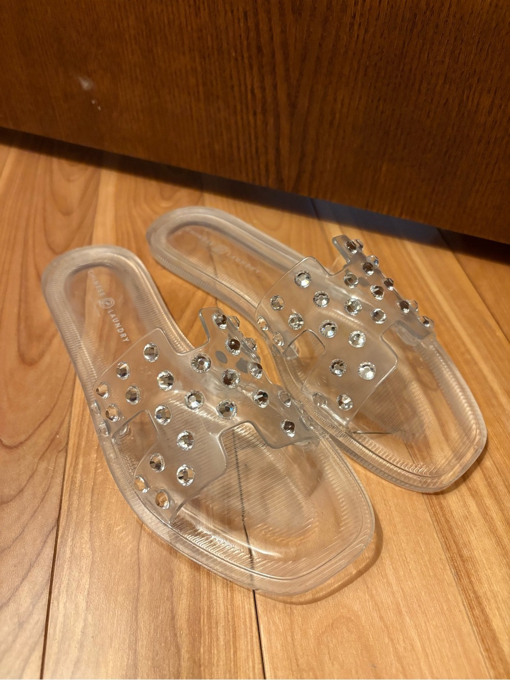 Jelly Rhinestone Slide Sandals - Picture 1 of 5